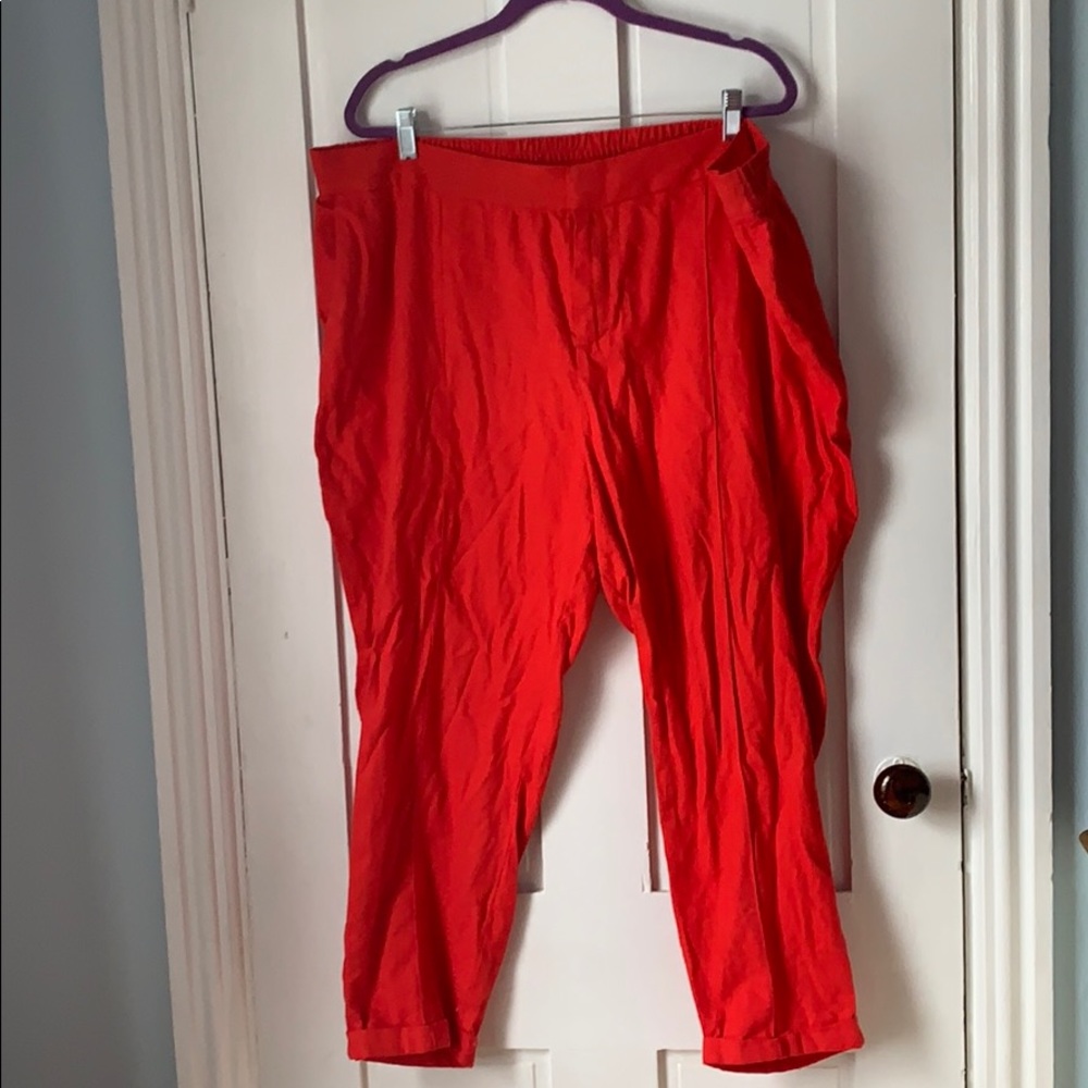 OLD NAVY RED COTTON PANTS SIZE XXL
